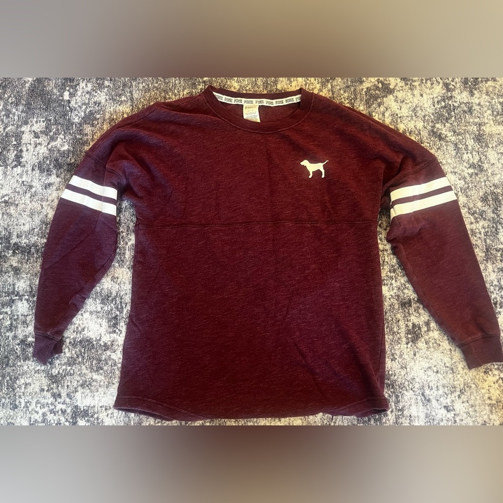 PINK Victoria's Secret Burgundy Long Sleeve Top